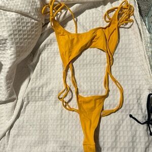 Monokini thong strappy bikini one piece